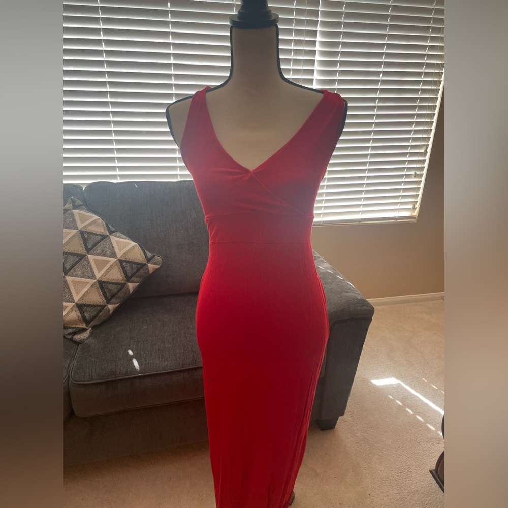 Red maxi dress